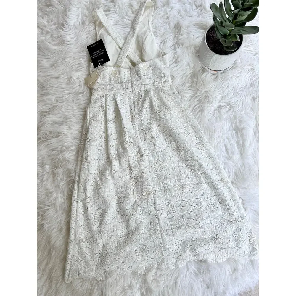 Maje White Lace Sleeveless Dress
